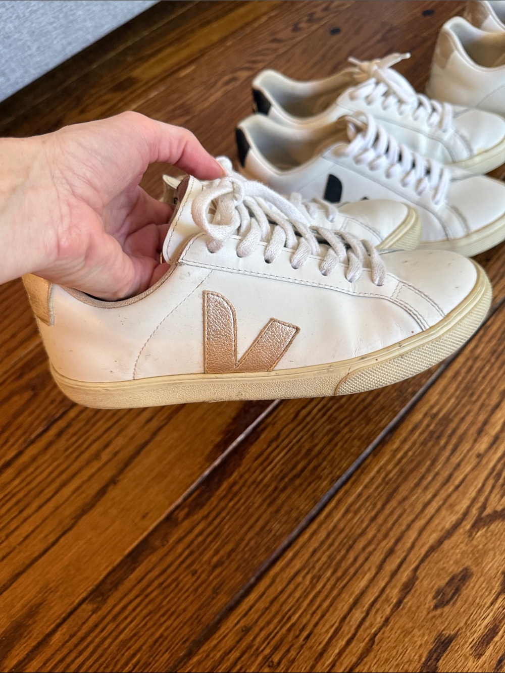 2 pair Veja Esplar Leather Sneakers